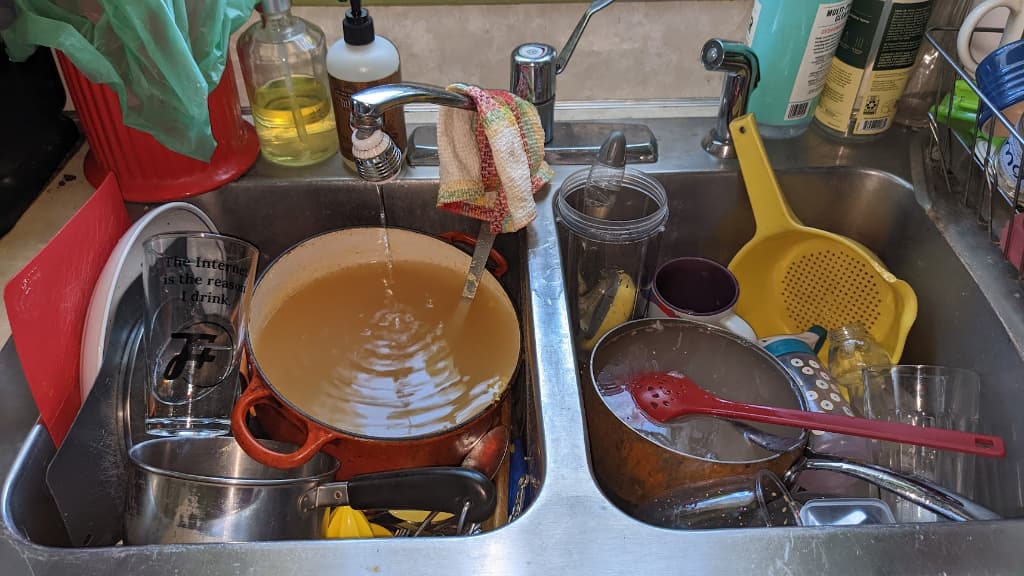 A messy sink